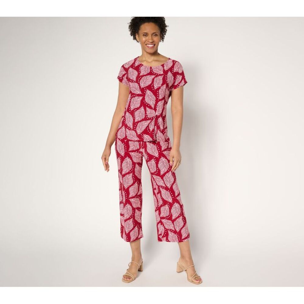 Women Control Women's Petite Set PXL Como Jersey Top Pant Multi-colored A691347